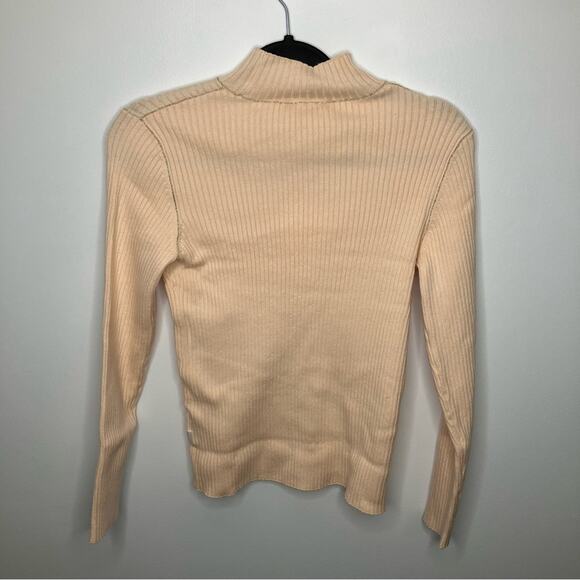 NWT CHLOE Ribbed Knit Collar Jumper Sweater Peach Gold 4 - Picture 4 of 13